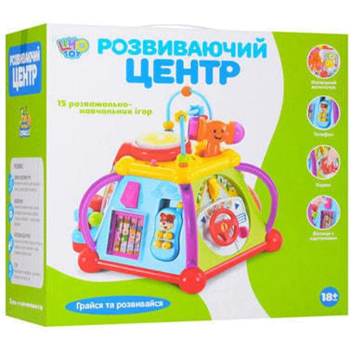 Музична розвиваюча іграшка Limo Toy Мультибокс в комплекті лабіринт та молоточок Multicolor (806): Вік 1-2.5 года