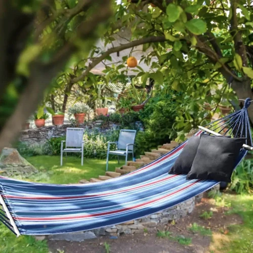 Гамак гавайский Jumi Garden тканевый с планкой синий с красным (5900410945418)