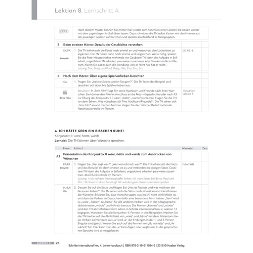 Schritte international Neu 4: Lehrerhandbuch: ISBN 9783196110845, 978-3-19-611084-5
