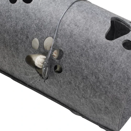 Будиночок-тунель для кішки Red Point "Kitty Tunnel" з мишкою сірий 850х280х280 мм (ТН.01.В.11.00.216) фото 10