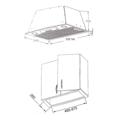 Витяжка Borgio Slim-Box (TR) 70 Inox: Тип фільтра повітря Рециркуляция, Отвод