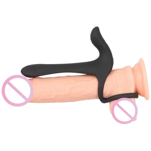 Насадка на пенис с эрекционным кольцом Orion Black Velvets Couple's Vibrator