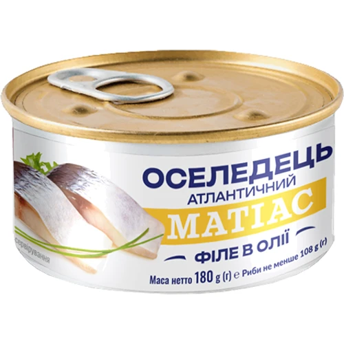 Сельдь Матиас BANGA филе в масле 180 г (4751017405468)