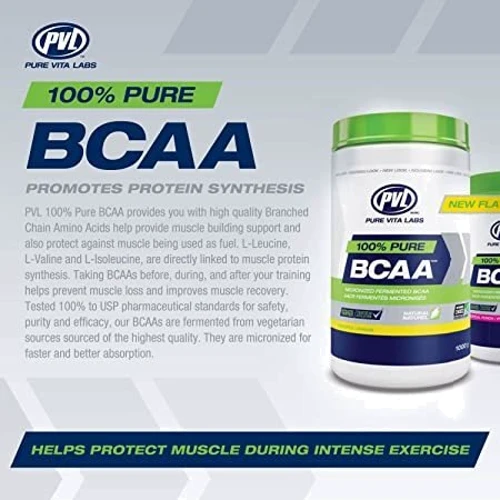 Аминокислота для спорта PVL 100% Pure BCAA 315 g/35 servings/Blue Raspberry: Вес 315 г