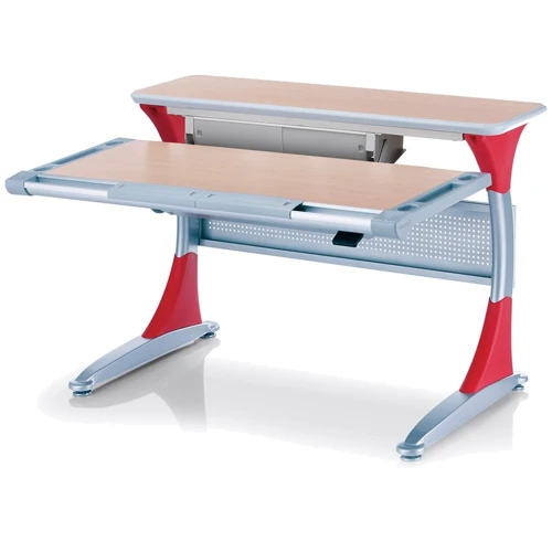 Стол Mealux Harvard MG/R+box (арт.BD-333 MG/R+box) - столешница клен / накладки на ножках красные
