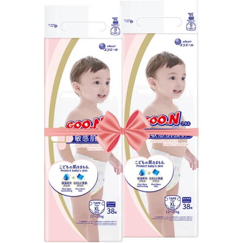 Подгузники Goo.N Plus для детей 12-20 кг размер 5(XL) на липучках унисекс 76 шт. (21000630-2)