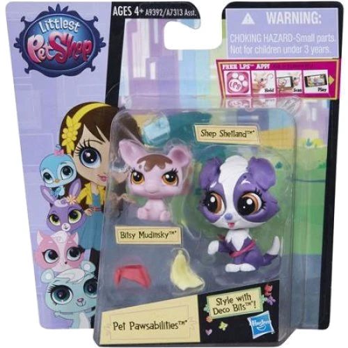 Тваринка і малюк Hasbro, Littlest Pet Shop, Shep Shetland і Bitsy Mudinsky, Littlest Pet Shop, (A7313-4): Тип Набір ігрових фігурок