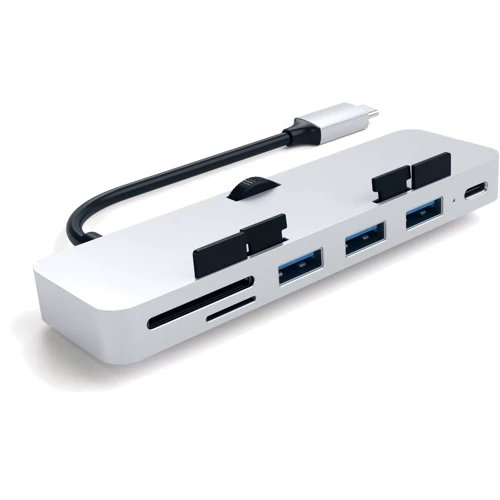 Адаптер Satechi Adapter Clamp Pro USB-C to USB-C+3xUSB3.0+micro SD+SD Silver (ST-TCIMHS)