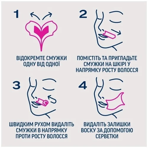 Veet Minima Воскові смужки для депіляції для чутливої шкіри обличчя гіпоалергенні 20 шт фото 3