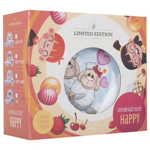 Детская посуда Limited Edition HAPPY LAMBS Набор 3 предмета (C558): Материал керамика