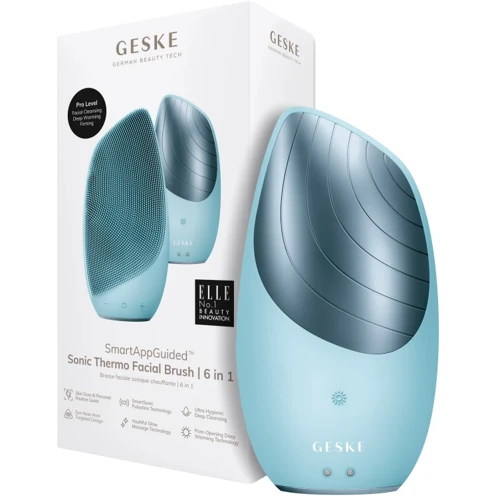 Електронна звукова термо щітка для обличчя GESKE Sonic Thermo Facial Brush 6в1 turquoise