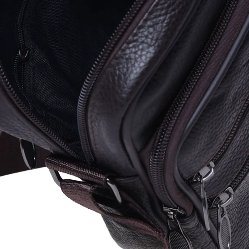 Мужская сумка через плечо Borsa Leather коричневая (K14012-brown): Страна производитель Тайвань