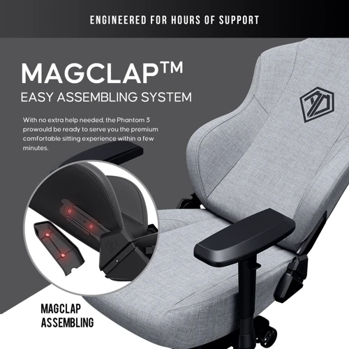 Кресло игровое Anda Seat Phantom 3 Pro Size L Grey Fabric (AD18YC-06-G-F) фото 7