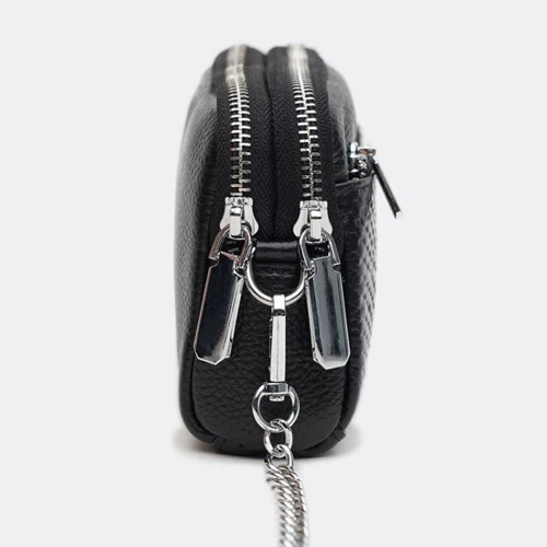 Женская сумка кросс боди Keizer черная (K1MH8822bl-black): Тип ручки Со съемным ремнем, Плечевой ремень, Со съемной ручкой, Короткая ручка, На цепочке