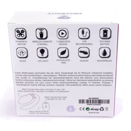 Вибромассажер для пар с пультом ДУ - Boss Series V-Vibe Purple USB 7 Function, BS6200002