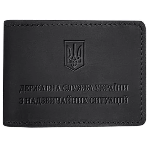 Обкладинка на посвідчення державної служби України з надзвичайних ситуацій BlankNote Crazy Horse чорна (BN-OP-14-g-kr)