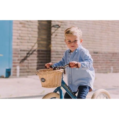 Велосипедний плетений кошик Trybike для беговела зі шкіряними ременями (TBS-200-BSK)