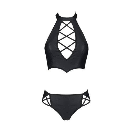Комплект из эко-кожи Nancy Bikini black XXL/XXXL - Passion