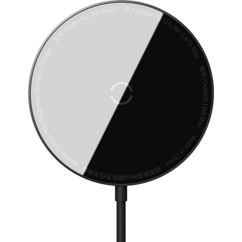 Зарядное устройство Baseus Wireless Charger MagSafe Simple Mini 15W Black (WXJK-F01) for iPhone 16 I 15 I 14 I 13 I 12 series