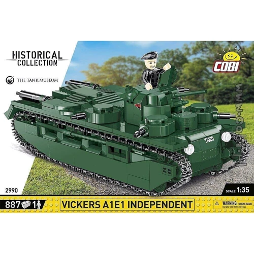 Конструктор Cobi Первая Мировая Война Танк Vickers A1E1 INDEPENDENT, 887 деталей