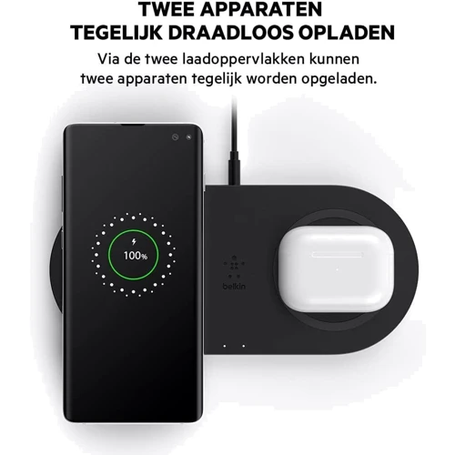 Зарядное устройство Belkin Dual Wireless Charger 15W Black (WIZ008VFBK) фото 4