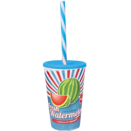 Стакан HEREVIN Fresh Watermelon с трубочкой 0.65 л (161948-029)