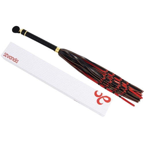 Флоггер LOCKINK Sevanda Red & Black Braided Tail Flogger