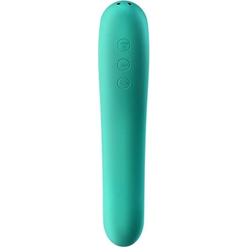 Вакуумный стимулятор с вибрацией Satisfyer Dual Kiss Green