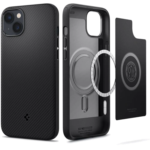 Чехол для iPhone Spigen Mag Armor MagFit Matte Black (ACS05065) for iPhone 14: Материалы Силикон