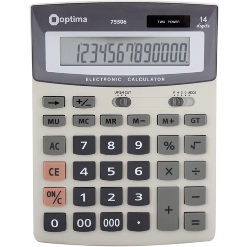 Калькулятор настільний бухгалтерський Optima O75506, 197x148x49 мм (O75506)