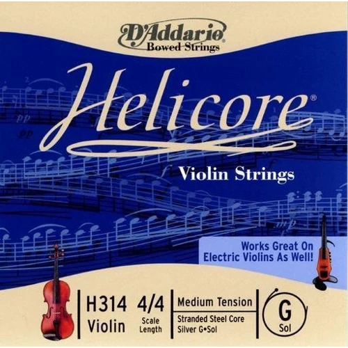 Струна D`ADDARIO H314 4 / 4M Helicore G 4 / 4M: Призначення Для скрипки
