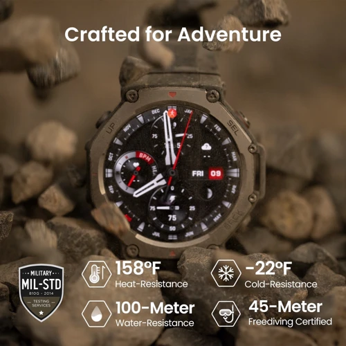 Смарт-часы Amazfit T-Rex 3 Lava: Особенности Встроенный микрофон, Возможность ответа на сообщения, Противоударные, Металлический корпус, Влагозащищенные, Компас, Гибридные, Большой экран, Термометр