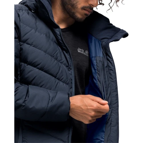 Пуховик Jack Wolfskin Fairmont Men 1203591-1010 46 синій зимовий з капюшоном: Підкладка На підкладці