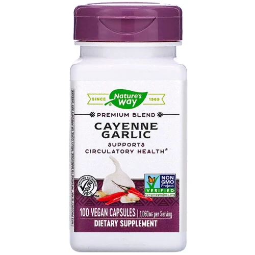 Nature's Way, Cayenne & Garlic, 530 mg, 100 Capsules (NWY-00320)
