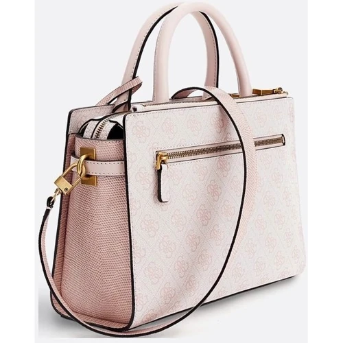 Женская сумка тоут GUESS GINEVRA LOGO ELITE SCITY STCHL бежево-розовая (HWSB8675060-BHG): Материал Искусственная кожа