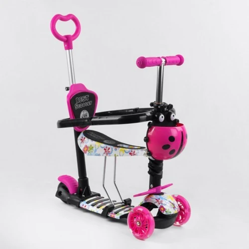 Самокат Best Scooter с защитным бампером розовый (S 5593): Тип колес литые