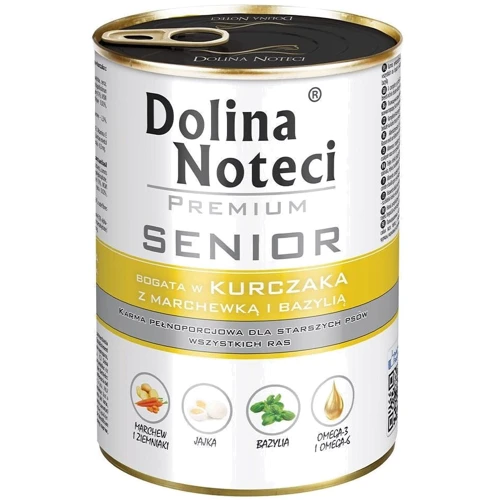 Влажный корм Dolina Noteci Premium Senior для пожилых собак с курицей морковью и базиликом 400 г DN 400 (080)