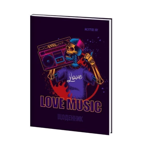 Дневник ученический Kite K21-262-2 Love music твердая обложка