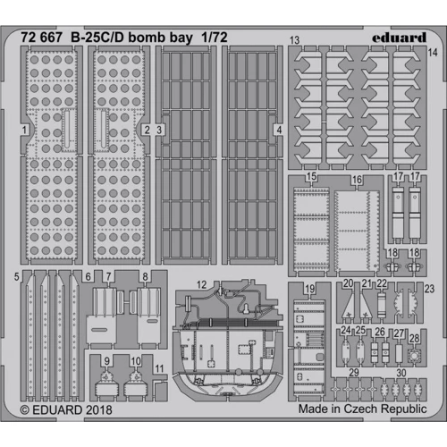 Фототравление Eduard Бомболюки для самолета B-25C/D (Airfix)