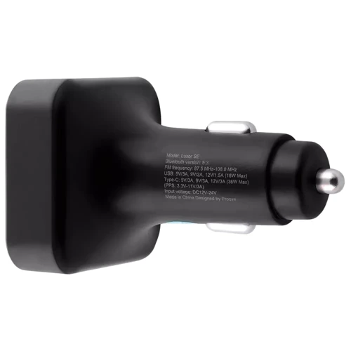 Зарядное устройство Proove Car Charger USB+USB-C FM Launcher Luxor SE PD+QC3.0 36W Gray (FMLX20120003): Сила тока 2.4А и более