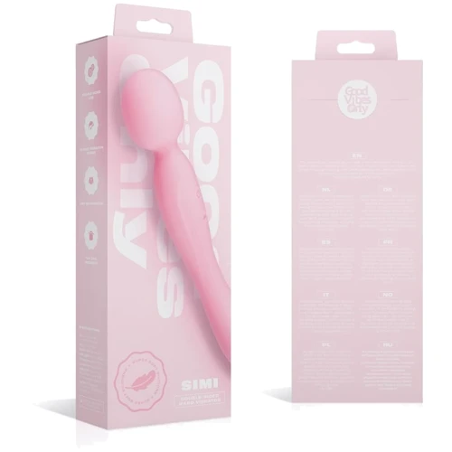 Вібромасажер Good Vibes Only - SIMI Double-Sided Wand Vibrator Soft Silicone - Pink