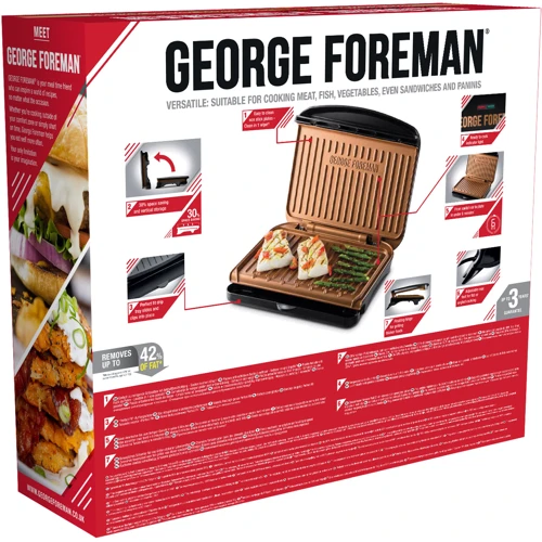 Электрогриль George Foreman 25811-56 Fit Grill Copper Medium: Тип Электрогриль