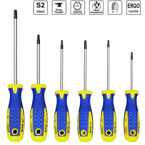 Набор отверток S&R TORX 6 шт (250681206): Комплектация набора отвертки