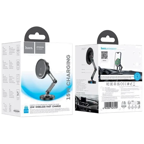 Тримач Hoco Car Holder Wireless Charger Magnetic HW26 15W Black фото 8