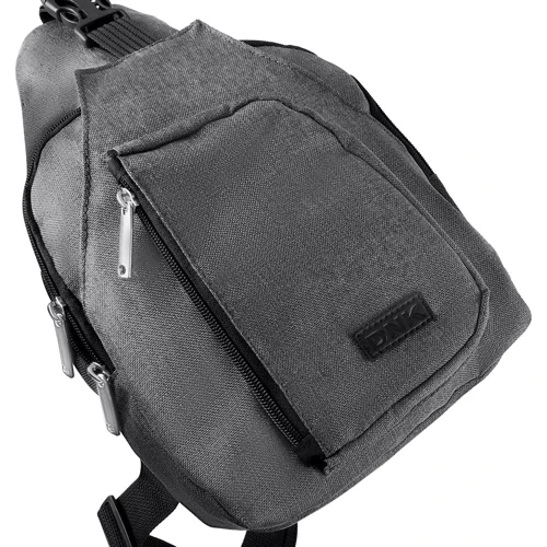 Чоловіча сумка-слінг DNK Leather темно-сіра (DNK-JOKER№3-BAG-10): Фактура матова