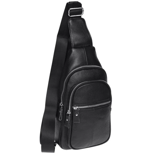 Чоловіча сумка-слінг Borsa Leather чорна (K15060-black) фото 10