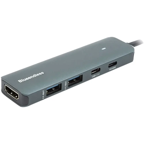 Адаптер Blueendless Adapter USB-C to 2xUSB3.0+USB-C+PD+HDMI (CA913435)