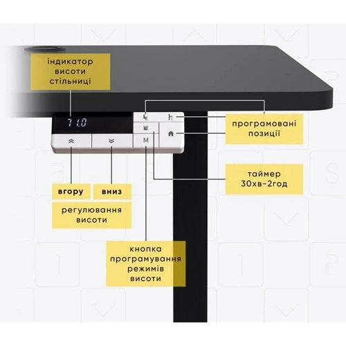 Комплект Mealux PowerDesk Lite Black + Leo Air Plus Green (EVO-201 Lite B/B +Y 546 KZ)