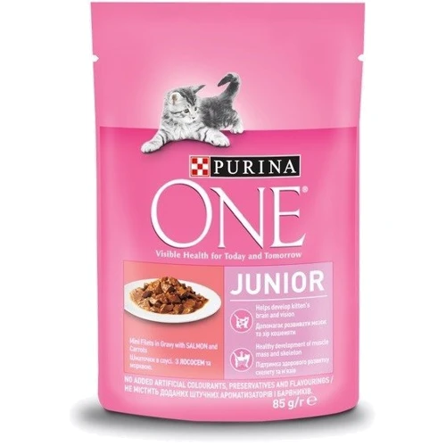 Вологий корм Purina ONE Junior для кошенят з лососем та морквою 24х85 г (12455699): Тип Влажный корм