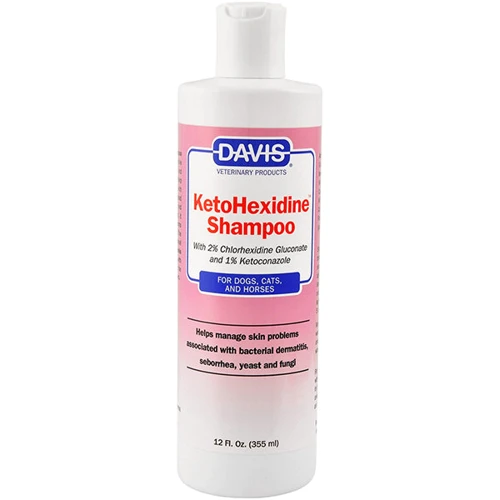 Шампунь с 2% хлоргексидином и 1% кетоконазолом Davis KetoHexidine Shampoo для собак и котов с заболеваниями кожи 0.355 л